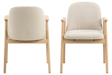 Reciclar Spisestol i bouclé med armlener i eik - Beige - Møbler - Stoler - Spisestuestoler & kjøkkenstoler