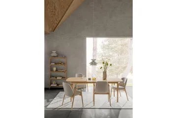 Reciclar Spisestol i bouclé med armlener i eik - Beige - Møbler - Stoler - Spisestuestoler & kjøkkenstoler