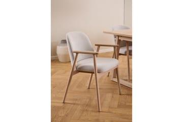 Reciclar Spisestol i bouclé med armlener i eik - Beige - Møbler - Stoler - Spisestuestoler & kjøkkenstoler