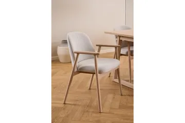 Reciclar Spisestol i bouclé med armlener i eik - Beige - Møbler - Stoler - Spisestuestoler & kjøkkenstoler