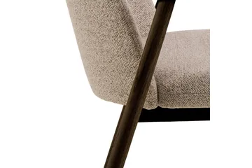 Reciclar Spisestol i bouclé med armlener i eik - Mørk brun/Greige - Møbler - Stoler - Spisestuestoler & kjøkkenstoler