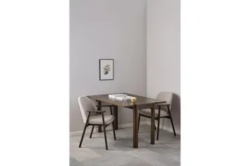 Reciclar Spisestol i bouclé med armlener i eik - Mørk brun/Greige - Møbler - Stoler - Spisestuestoler & kjøkkenstoler