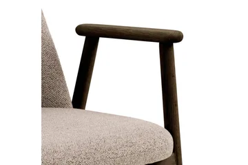 Reciclar Spisestol i bouclé med armlener i eik - Mørk brun/Greige - Møbler - Stoler - Spisestuestoler & kjøkkenstoler