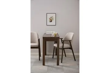 Reciclar Spisestol i bouclé med armlener i eik - Mørk brun/Greige - Møbler - Stoler - Spisestuestoler & kjøkkenstoler