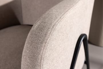 Rika Rund Lenestol i Stoff - Beige - Møbler - Stoler - Lenestoler