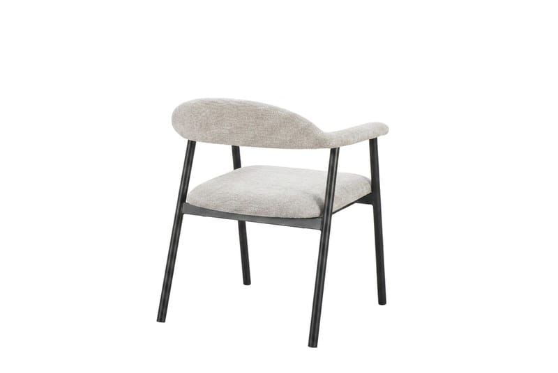 Ronja spisestol i metall med stoffsete - Beige/Svart - Møbler - Stoler - Spisestuestoler & kjøkkenstoler