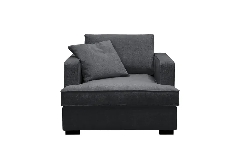Rossita ekstra dyp lenestol, Trenza 01, Svart Chenille