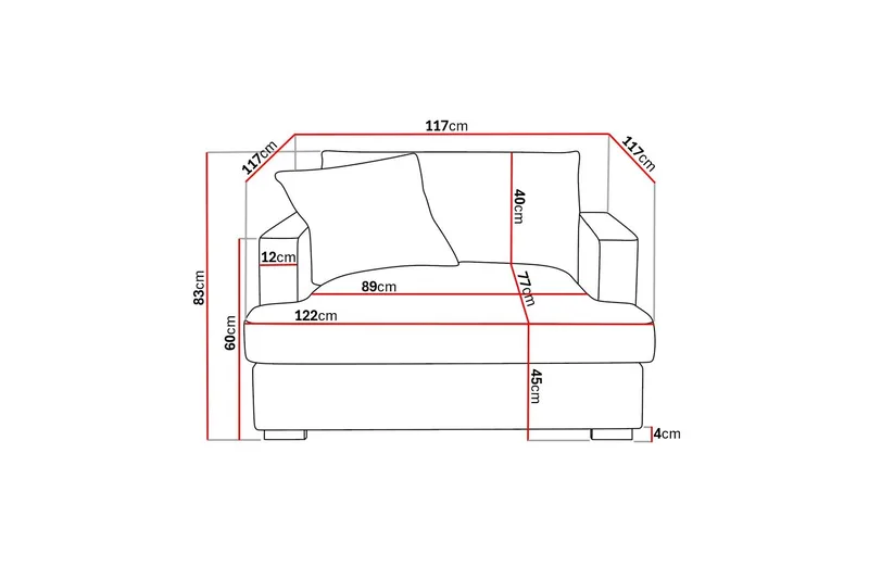 Rossita lyx Ekstra dyp Lenestol - Beige Chenille - Møbler - Stoler - Lenestoler