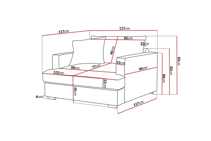Rossita lyx Ekstra dyp Lenestol - Beige Kordfløyel - Møbler - Stoler - Lenestoler