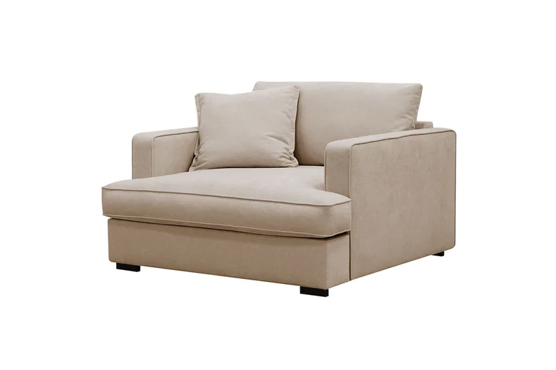 Rossita lyx Ekstra dyp Lenestol - Beige Stoff - Møbler - Stoler - Lenestoler