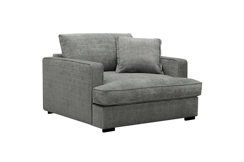 Rossita lyx Ekstra dyp Lenestol - Grå Chenille - Møbler - Stoler - Lenestoler