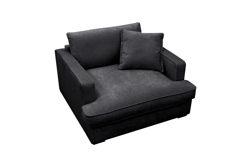 Rossita lyx Ekstra dyp Lenestol - Svart Chenille - Møbler - Stoler - Lenestoler