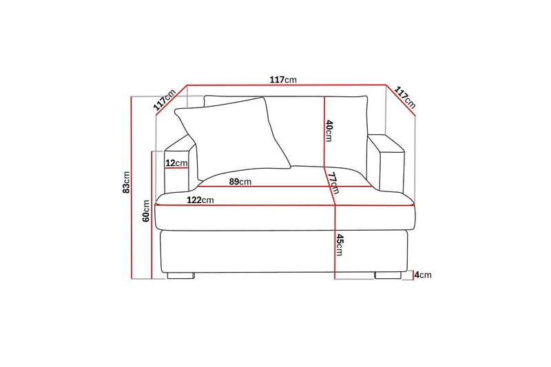 Rossita lyx Ekstra dyp Lenestol - Svart Chenille - Møbler - Stoler - Lenestoler