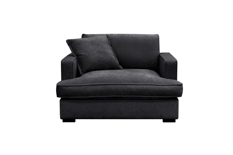 Rossita lyx Ekstra dyp Lenestol, Trenza 01, Svart Chenille