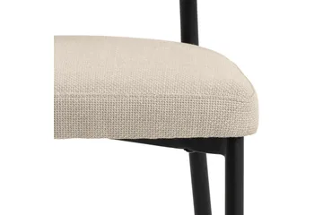 Sawako Spisestol & Kjøkkenstol i Stoff med Svarte Metallben - Beige - Møbler - Stoler - Spisestuestoler & kjøkkenstoler