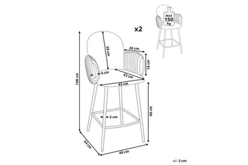 Sett med 2 barstoler Amity - Grønn, svart - Møbler - Stoler - Barstol