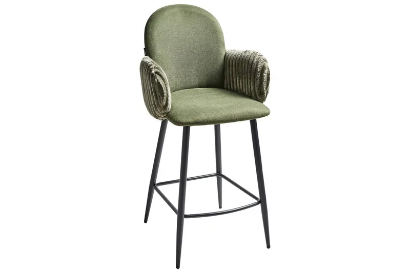Sett med 2 barstoler Amity - Grønn, svart - Møbler - Stoler - Barstol