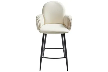 Sett med 2 barstoler Amity - Lys beige, svart - Møbler - Stoler - Barstol