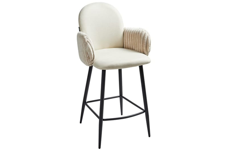 Sett med 2 barstoler Amity - Lys beige, svart - Møbler - Stoler - Barstol