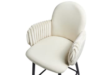 Sett med 2 barstoler Amity - Lys beige, svart - Møbler - Stoler - Barstol