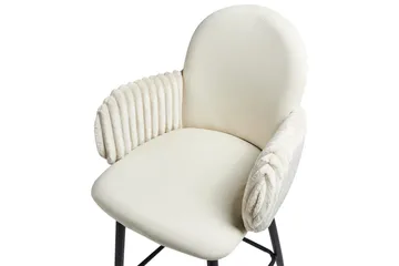 Sett med 2 barstoler Amity - Lys beige, svart - Møbler - Stoler - Barstol