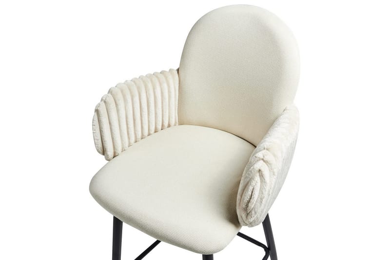 Sett med 2 barstoler Amity - Lys beige, svart - Møbler - Stoler - Barstol
