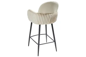 Sett med 2 barstoler Amity - Lys beige, svart - Møbler - Stoler - Barstol