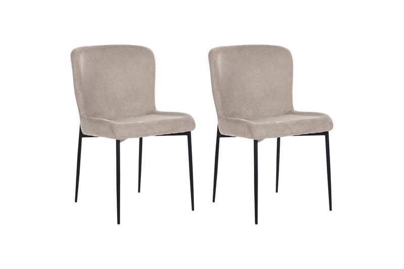 Sett med 2 spisestoler Ada - Beige, grå, svart - Møbler - Stoler - Spisestuestoler & kjøkkenstoler
