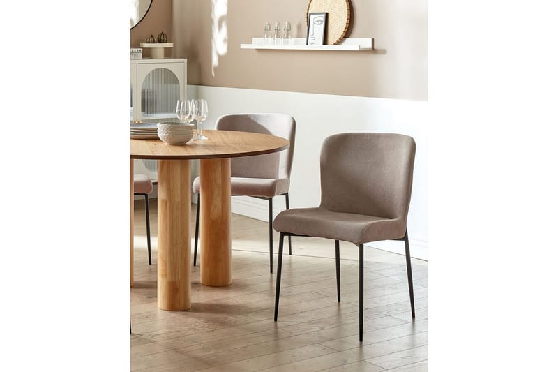 Sett med 2 spisestoler Ada - Beige, grå, svart - Møbler - Stoler - Spisestuestoler & kjøkkenstoler