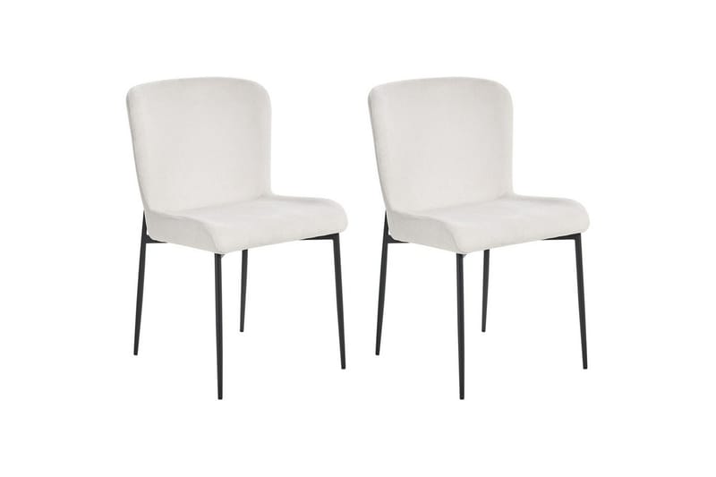 Sett med 2 spisestoler Ada, Hvit, Svart