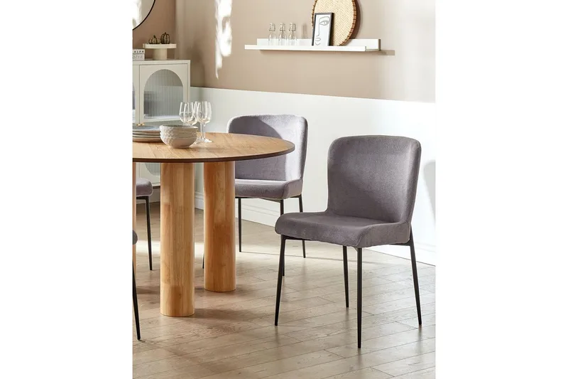 Sett med 2 spisestoler Ada - Mørk grå, svart - Møbler - Stoler - Spisestuestoler & kjøkkenstoler