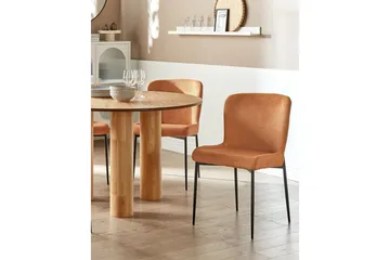 Sett med 2 spisestoler Ada - Oransje, svart - Møbler - Stoler - Spisestuestoler & kjøkkenstoler