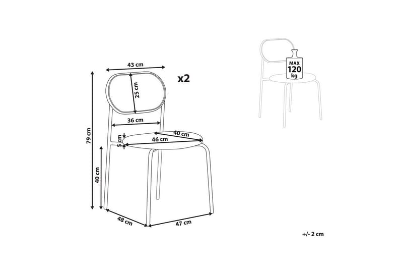 Sett med 2 spisestoler Adaver - Lyst tre, beige - Møbler - Stoler - Spisestuestoler & kjøkkenstoler