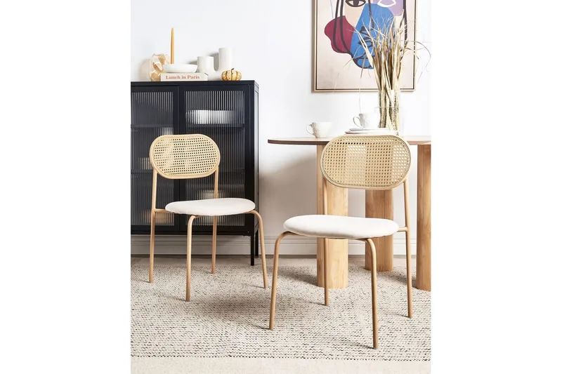 Sett med 2 spisestoler Adaver - Lyst tre, beige - Møbler - Stoler - Spisestuestoler & kjøkkenstoler