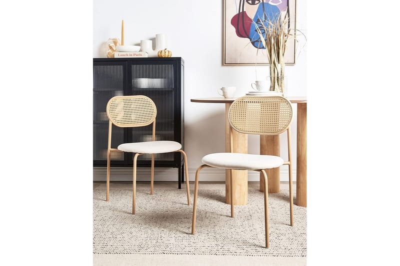 Sett med 2 spisestoler Adaver - Lyst tre, beige - Møbler - Stoler - Spisestuestoler & kjøkkenstoler