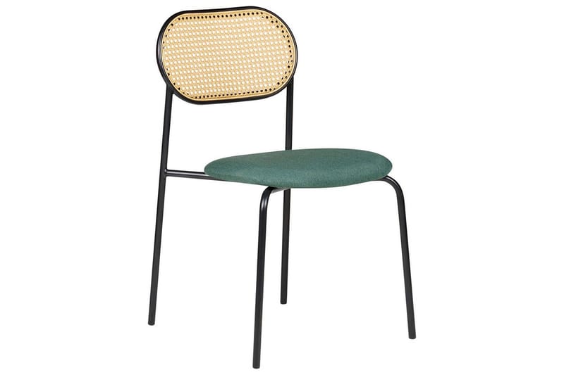 Sett med 2 spisestoler Adaver - Svart, lyst tre, grønt - Møbler - Stoler - Spisestuestoler & kjøkkenstoler