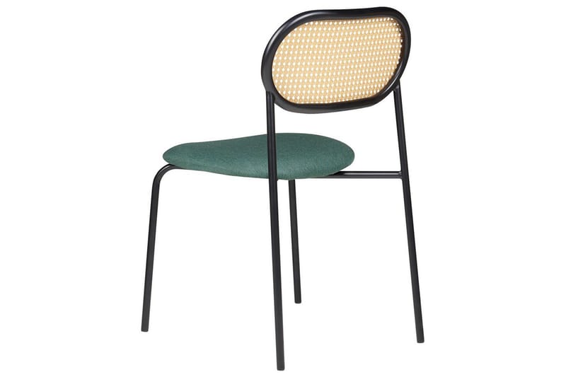 Sett med 2 spisestoler Adaver - Svart, lyst tre, grønt - Møbler - Stoler - Spisestuestoler & kjøkkenstoler