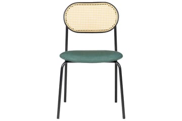 Sett med 2 spisestoler Adaver - Svart, lyst tre, grønt - Møbler - Stoler - Spisestuestoler & kjøkkenstoler