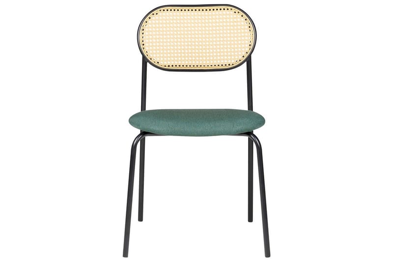 Sett med 2 spisestoler Adaver - Svart, lyst tre, grønt - Møbler - Stoler - Spisestuestoler & kjøkkenstoler