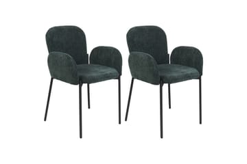 Sett med 2 spisestoler Albee - Grønn, svart - Møbler - Stoler - Spisestuestoler & kjøkkenstoler