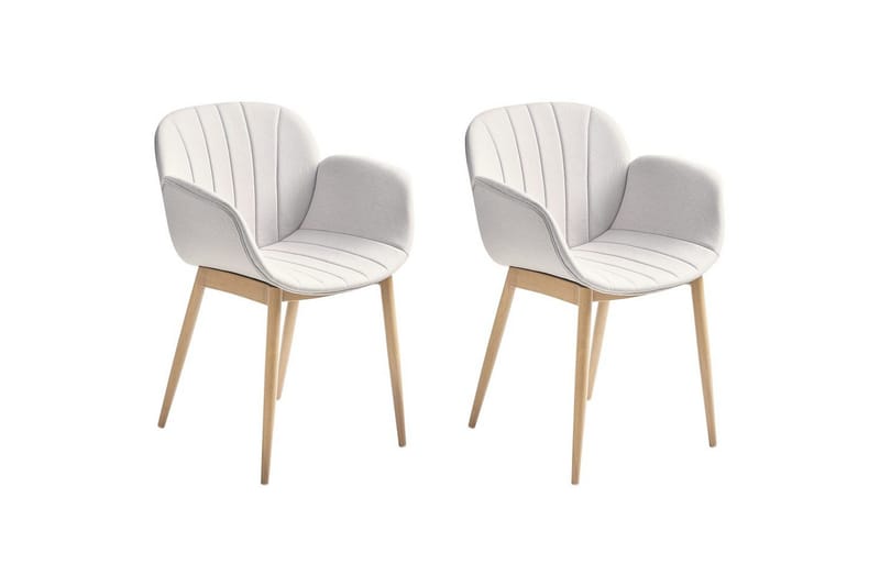 Sett med 2 spisestoler Alice, Grå, lyst tre