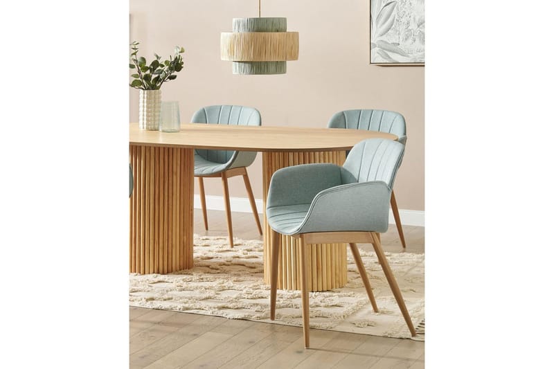 Sett med 2 spisestoler Alice - Grønt, lyst tre - Møbler - Stoler - Spisestuestoler & kjøkkenstoler