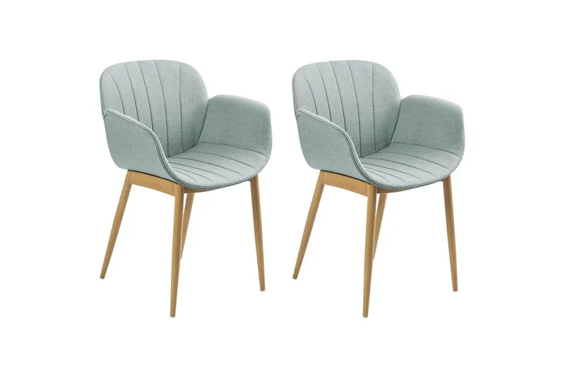 Sett med 2 spisestoler Alice, Grønt, lyst tre