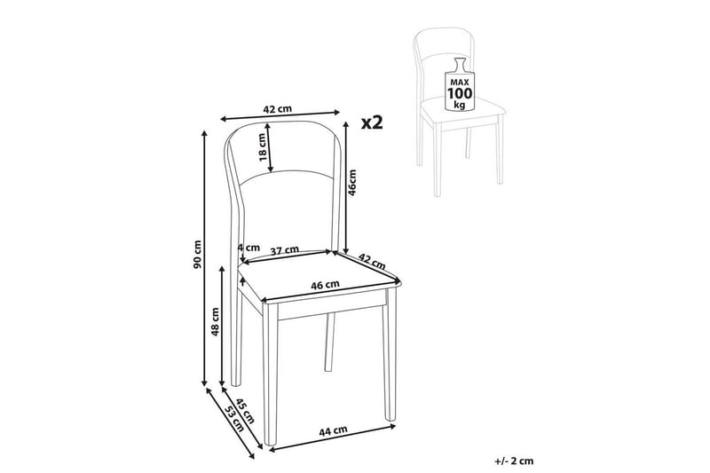 Sett med 2 spisestoler Alvin - Lyst tre, grønn - Møbler - Stoler - Spisestuestoler & kjøkkenstoler