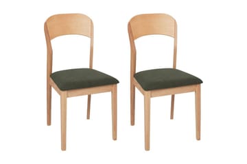 Sett med 2 spisestoler Alvin - Lyst tre, grønn - Møbler - Stoler - Spisestuestoler & kjøkkenstoler