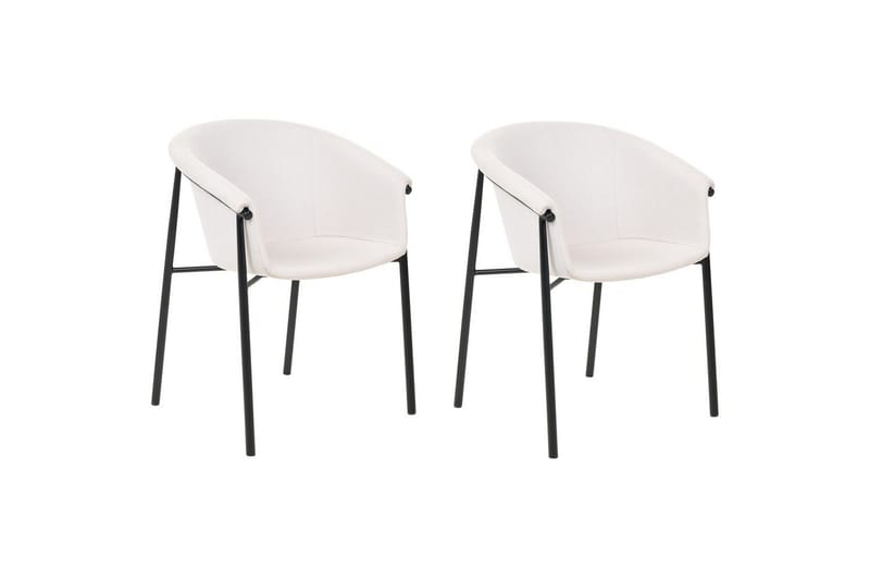Sett med 2 spisestoler Ames, Beige, svart