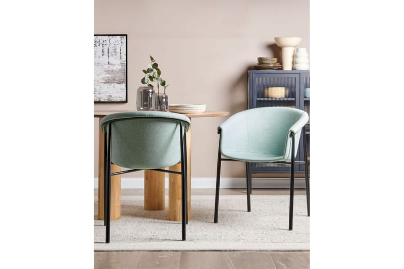 Sett med 2 spisestoler Ames - Grønn, Svart - Møbler - Stoler - Spisestuestoler & kjøkkenstoler