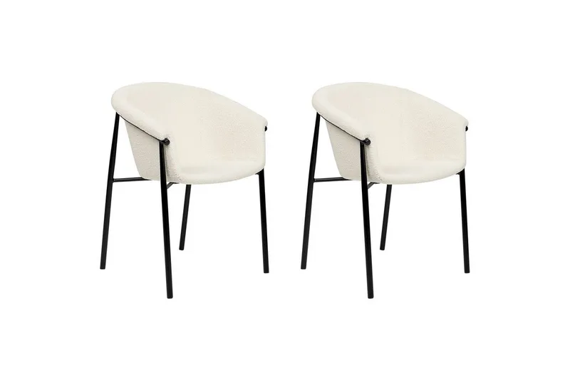 Sett med 2 spisestoler Ames - Hvit, Svart - Møbler - Stoler - Spisestuestoler & kjøkkenstoler