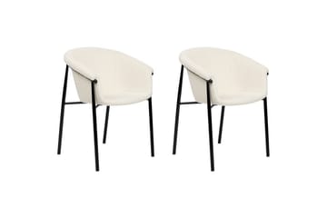 Sett med 2 spisestoler Ames - Hvit, Svart - Møbler - Stoler - Spisestuestoler & kjøkkenstoler