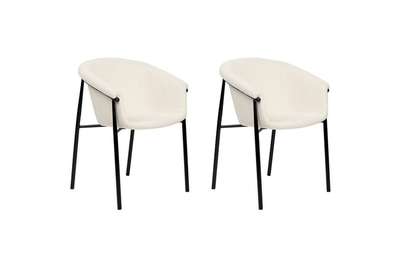 Sett med 2 spisestoler Ames - Hvit, Svart - Møbler - Stoler - Spisestuestoler & kjøkkenstoler